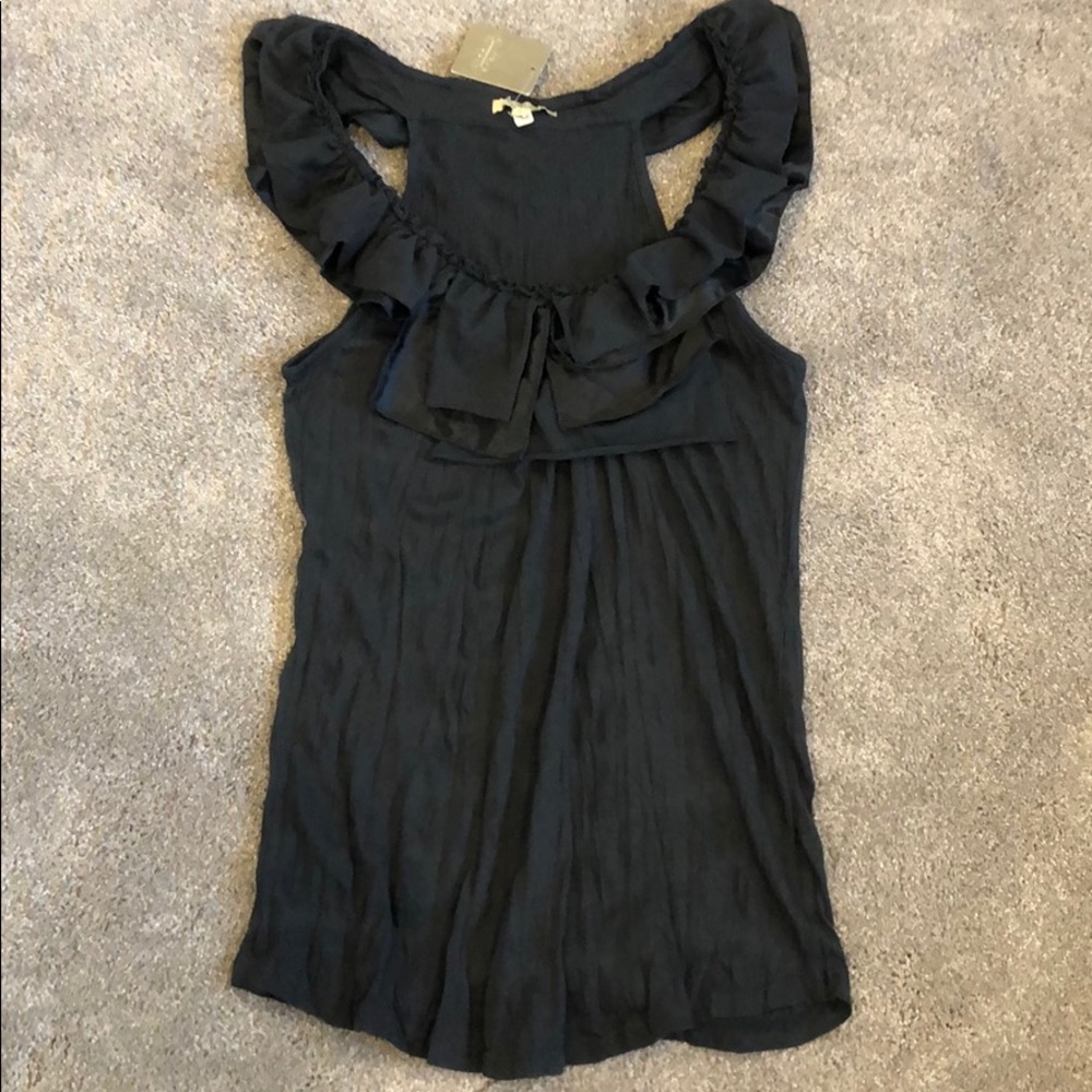 Anthropologie Bordeaux Navy top-size S